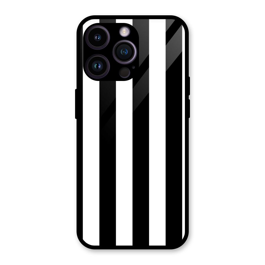 Lavish Black Stripes Glass Back Case for iPhone 14 Pro Max