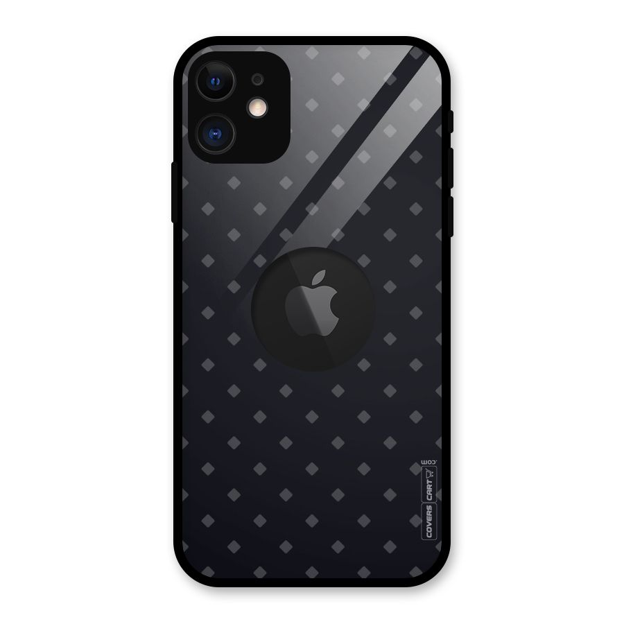 Lavish Diamond Pattern Glass Back Case for iPhone 11 Logo Cut