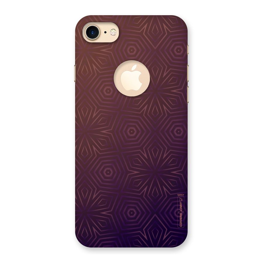 Lavish Purple Pattern Back Case for iPhone 7 Logo Cut