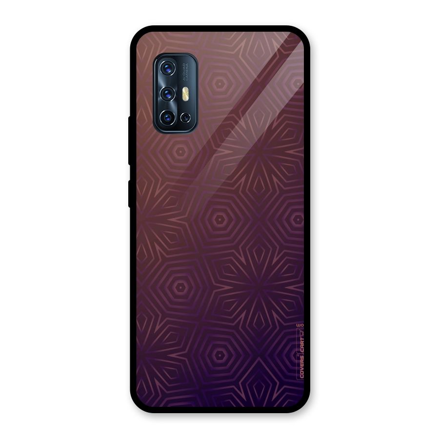 Lavish Purple Pattern Glass Back Case for Vivo V17