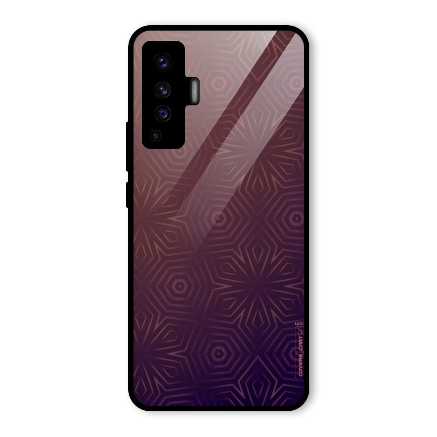 Lavish Purple Pattern Glass Back Case for Vivo X50