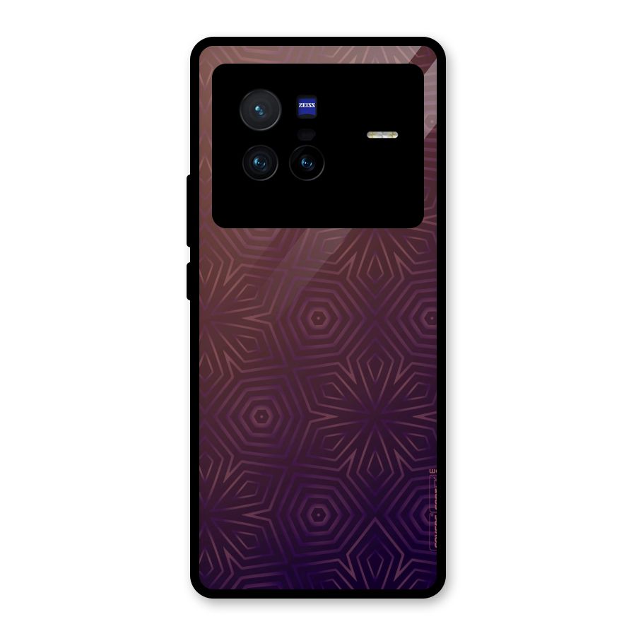Lavish Purple Pattern Glass Back Case for Vivo X80