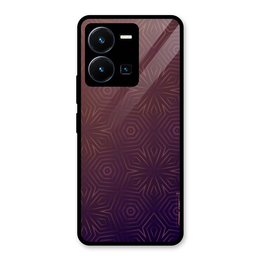 Lavish Purple Pattern Glass Back Case for Vivo Y35