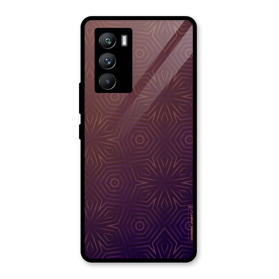 Lavish Purple Pattern Glass Back Case for Vivo iQOO 9 SE