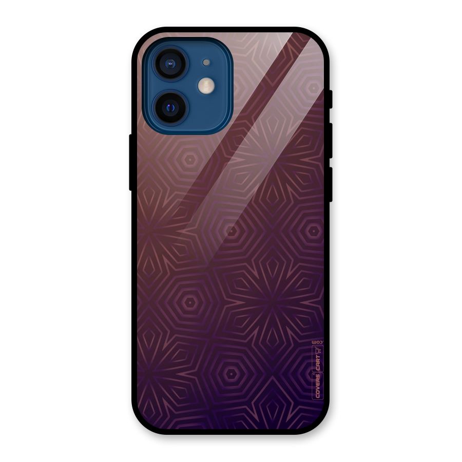 Lavish Purple Pattern Glass Back Case for iPhone 12 Mini