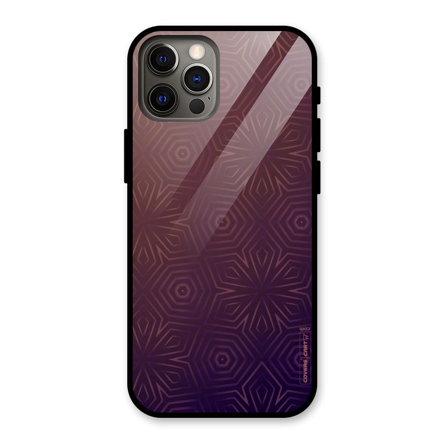 Lavish Purple Pattern Glass Back Case for iPhone 12 Pro