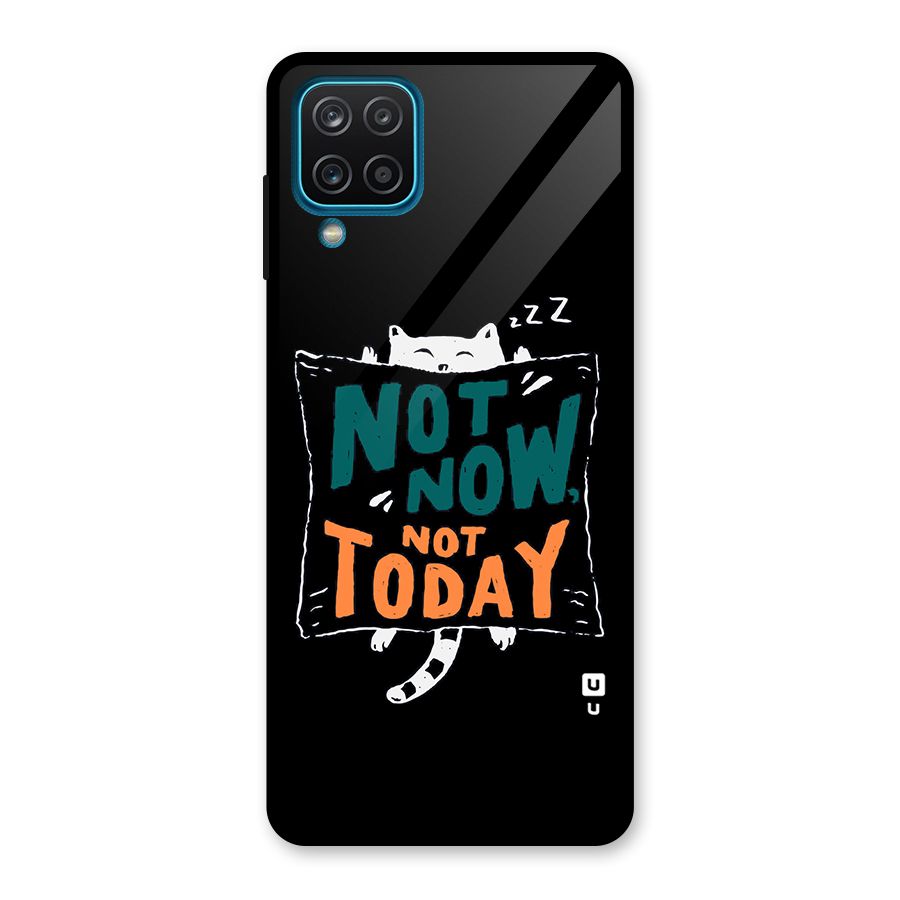 Lazy Cat Not Today Glass Back Case for Galaxy A12