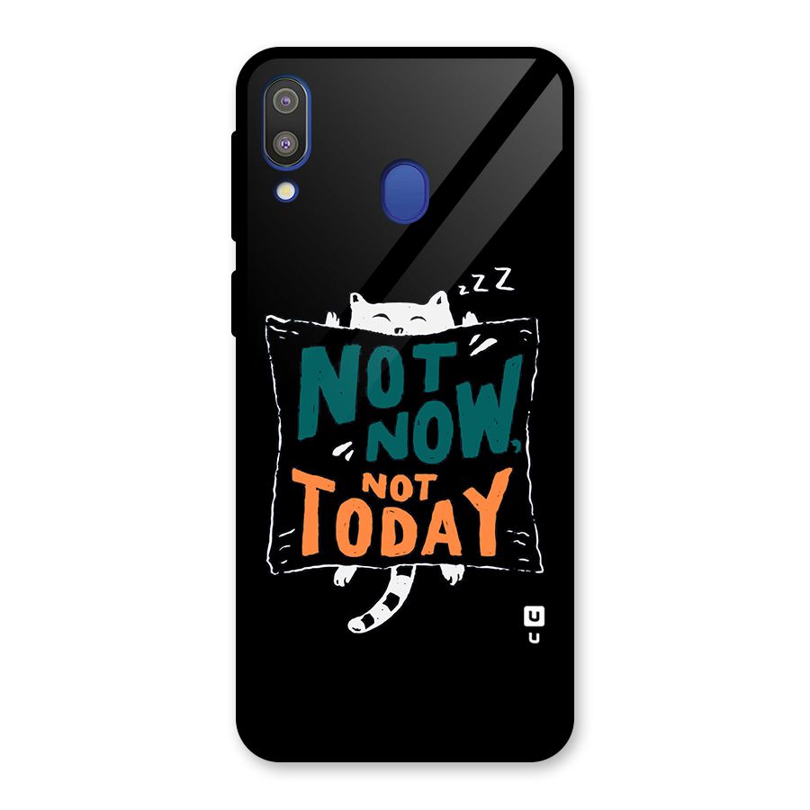 Lazy Cat Not Today Glass Back Case for Galaxy M20