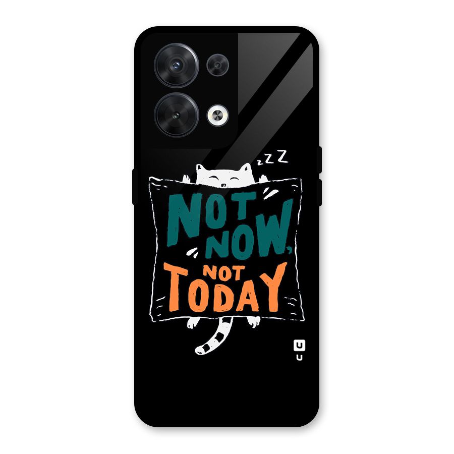 Lazy Cat Not Today Glass Back Case for Oppo Reno8 5G