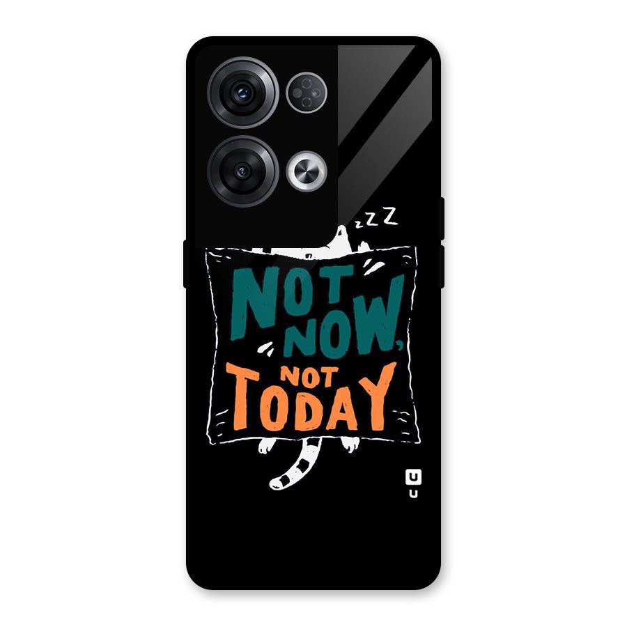 Lazy Cat Not Today Glass Back Case for Oppo Reno8 Pro 5G