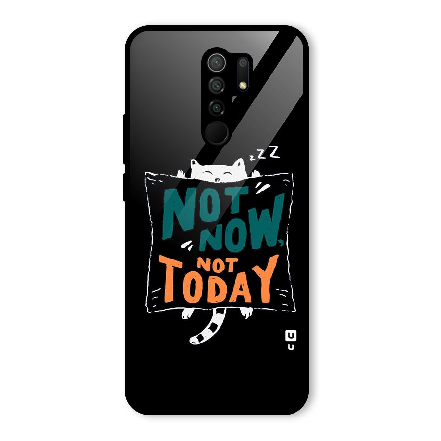 Lazy Cat Not Today Glass Back Case for Poco M2