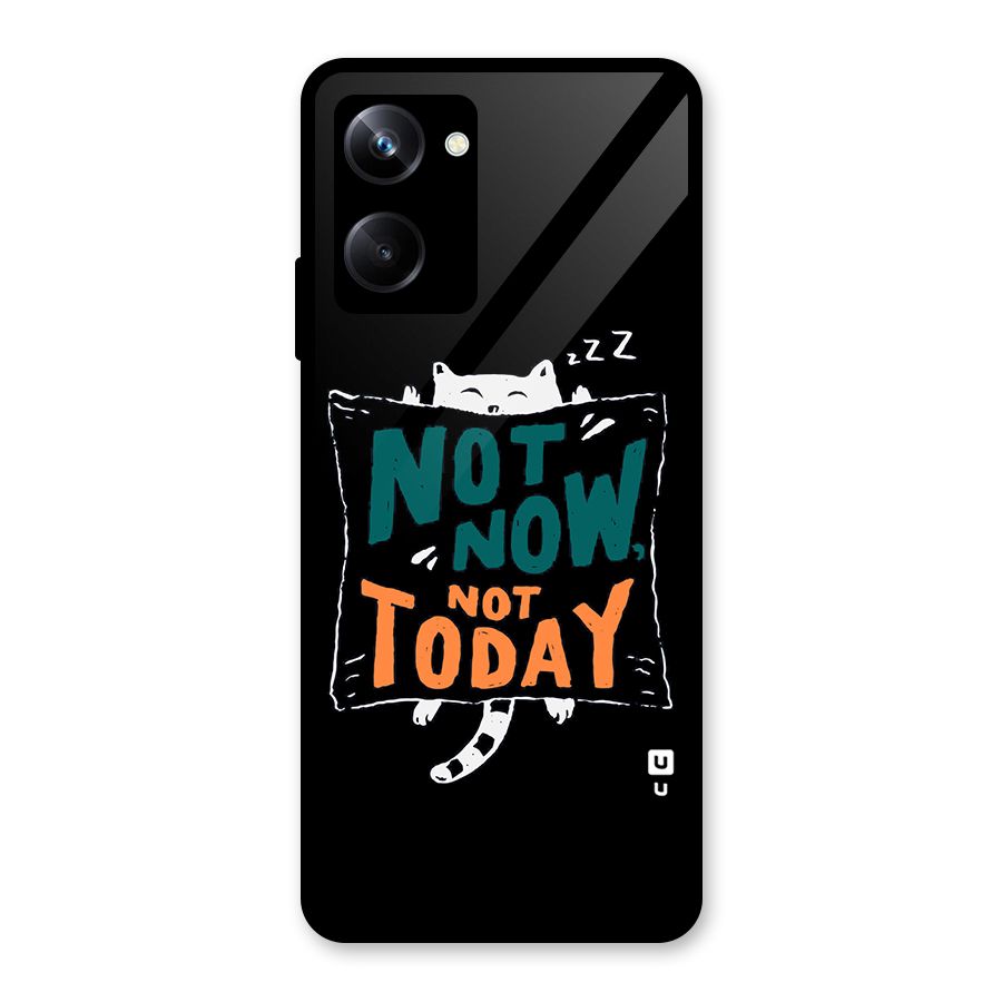 Lazy Cat Not Today Glass Back Case for Realme 10 Pro