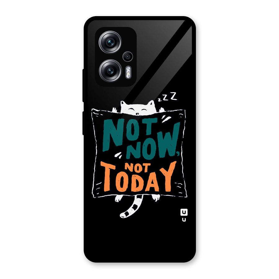 Lazy Cat Not Today Glass Back Case for Redmi K50i
