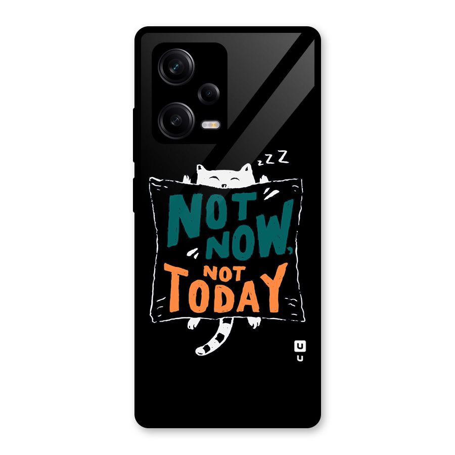 Lazy Cat Not Today Glass Back Case for Redmi Note 12 Pro