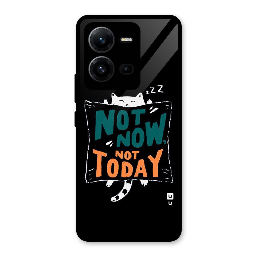 Lazy Cat Not Today Glass Back Case for Vivo V25
