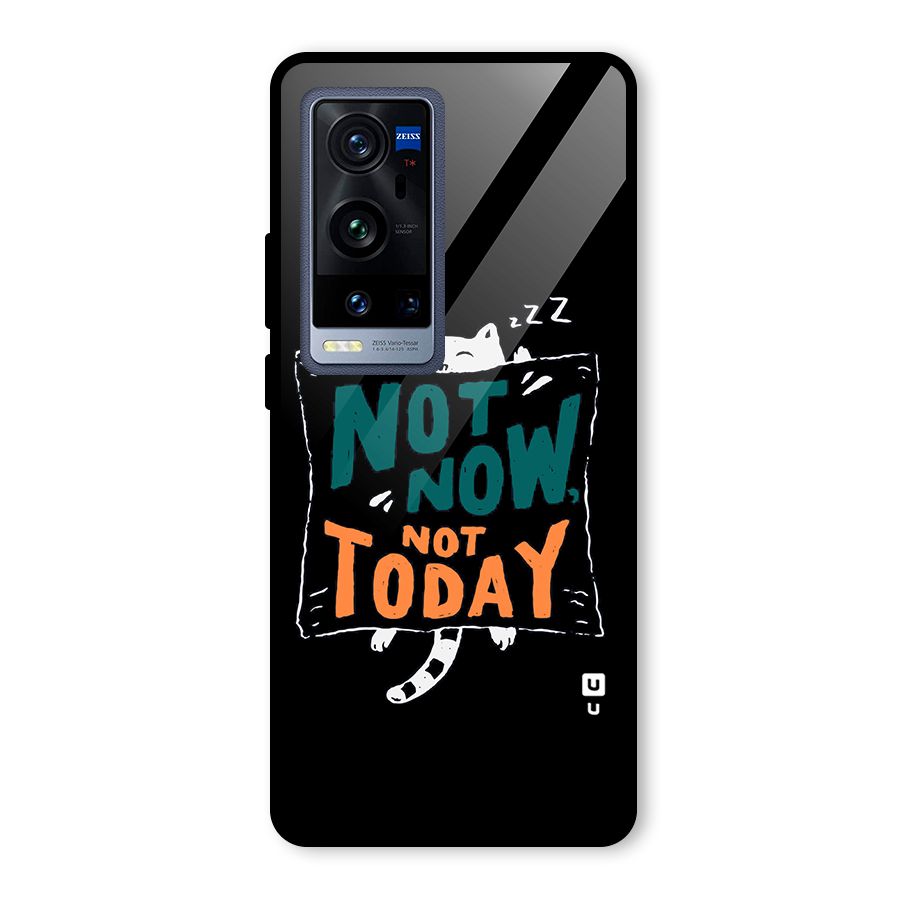 Lazy Cat Not Today Glass Back Case for Vivo X60 Pro Plus