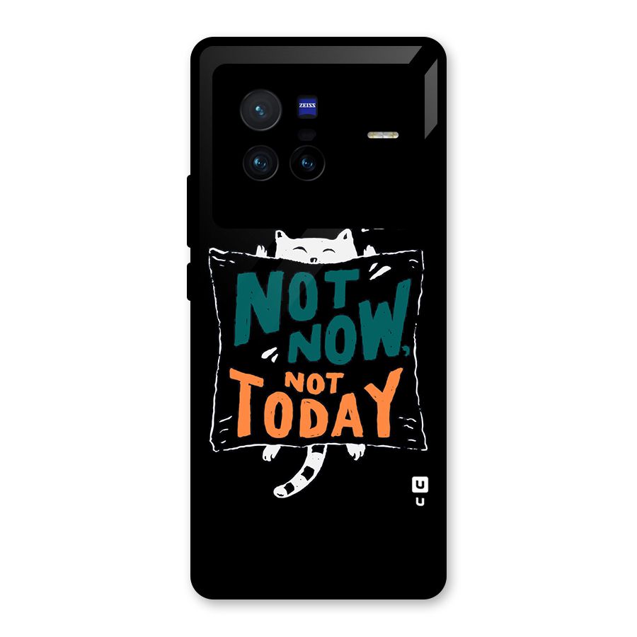 Lazy Cat Not Today Glass Back Case for Vivo X80