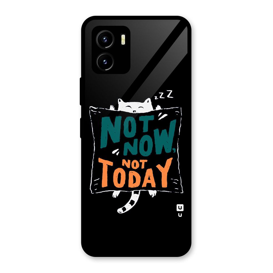 Lazy Cat Not Today Glass Back Case for Vivo Y15s