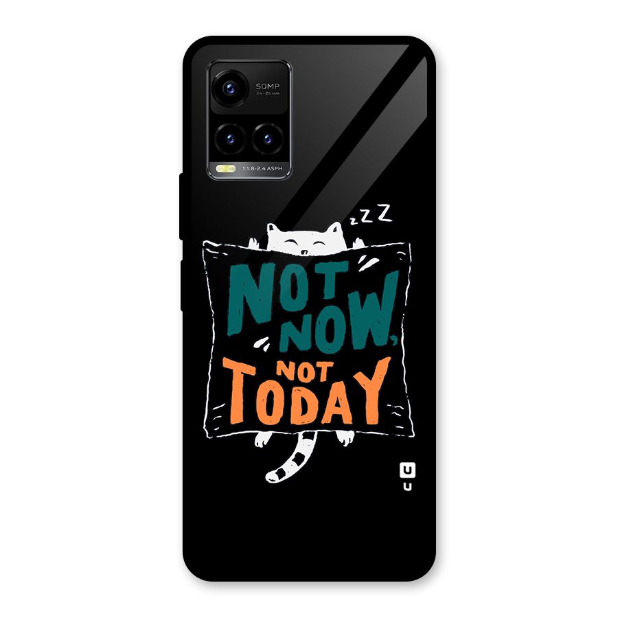 Lazy Cat Not Today Glass Back Case for Vivo Y21T
