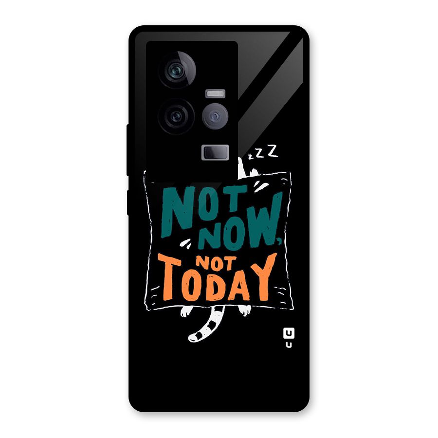 Lazy Cat Not Today Glass Back Case for Vivo iQOO 11 5G