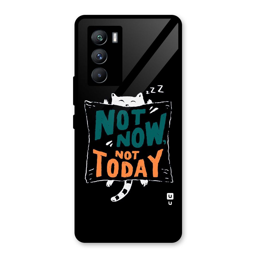 Lazy Cat Not Today Glass Back Case for Vivo iQOO 9 SE