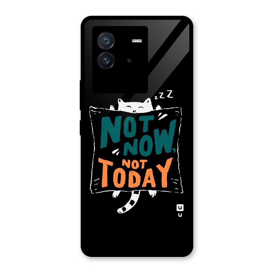 Lazy Cat Not Today Glass Back Case for Vivo iQOO Neo 6 5G