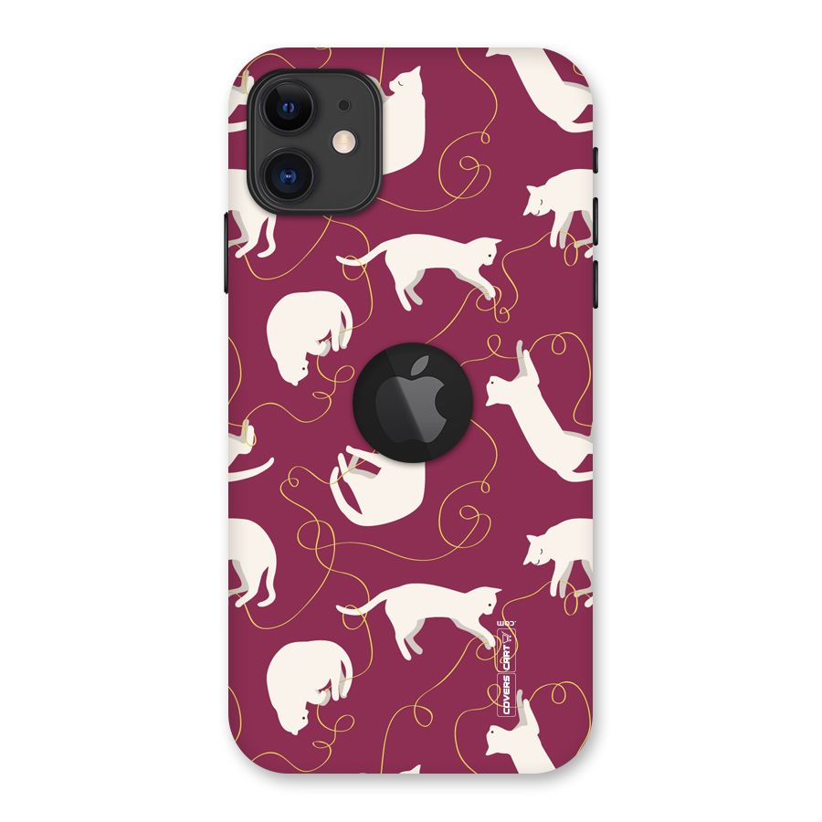 Lazy Kitty Back Case for iPhone 11 Logo Cut