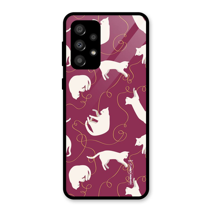 Lazy Kitty Glass Back Case for Galaxy A32