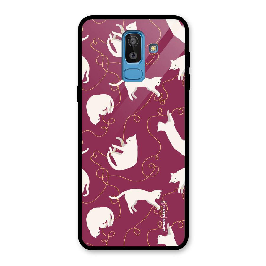 Lazy Kitty Glass Back Case for Galaxy J8