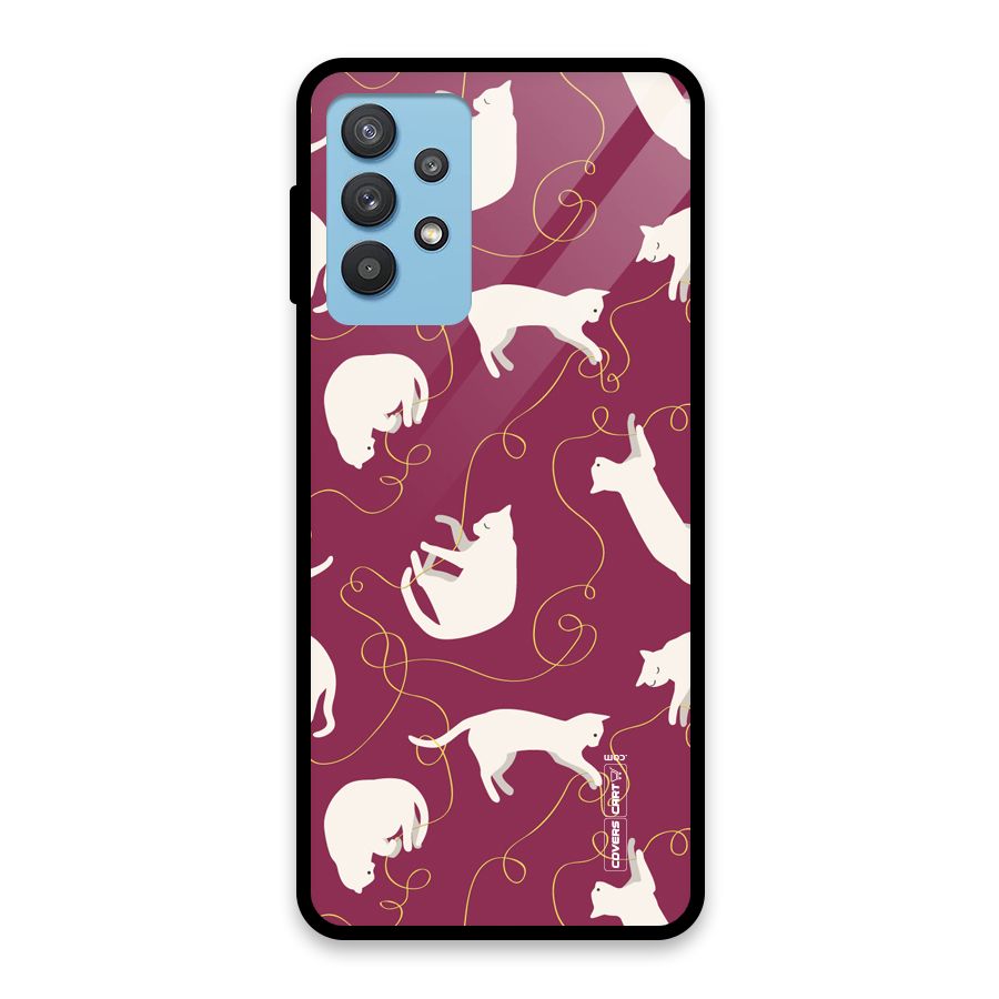 Lazy Kitty Glass Back Case for Galaxy M32 5G