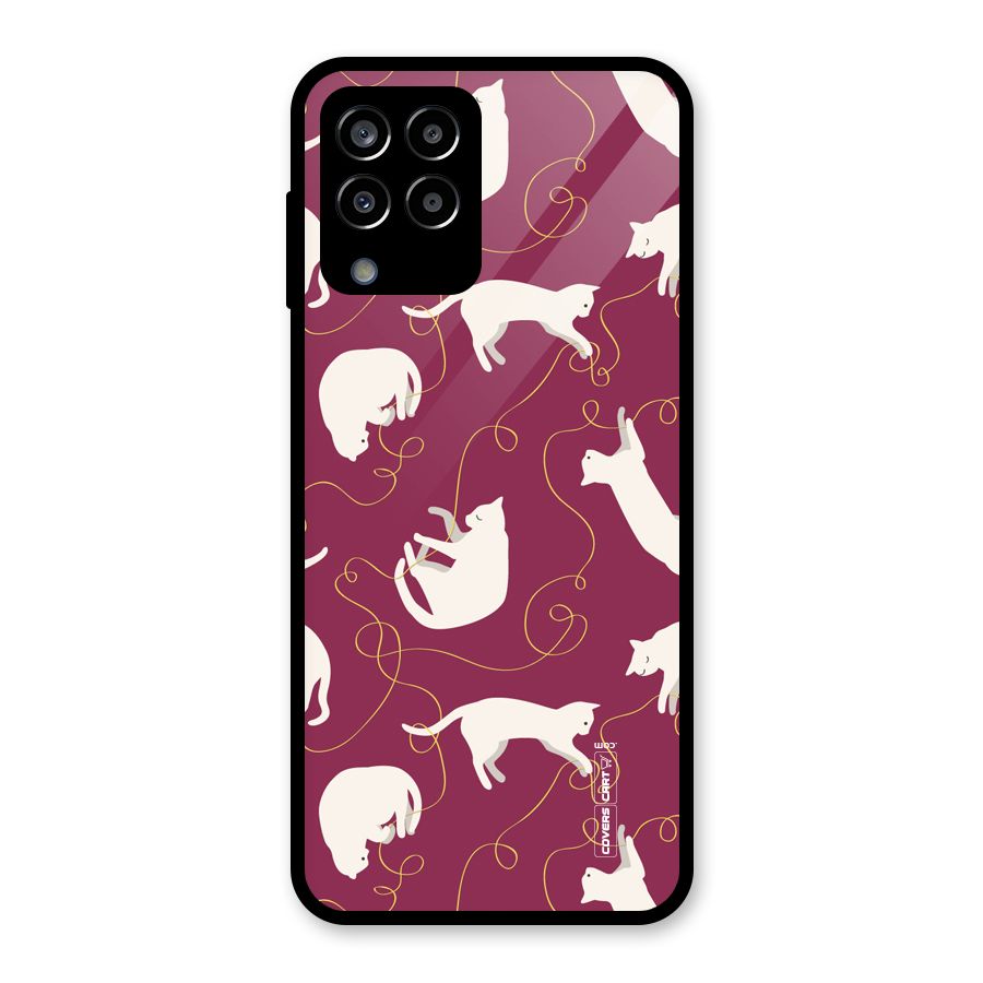 Lazy Kitty Glass Back Case for Galaxy M33