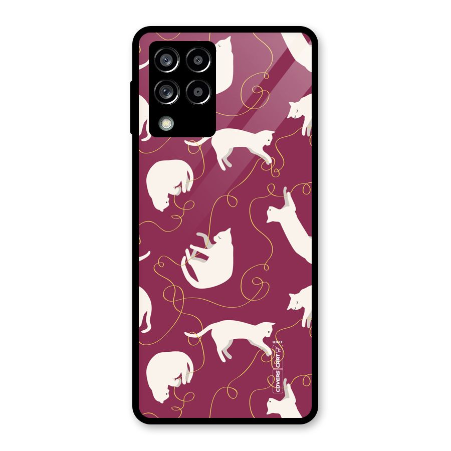 Lazy Kitty Glass Back Case for Galaxy M53 5G