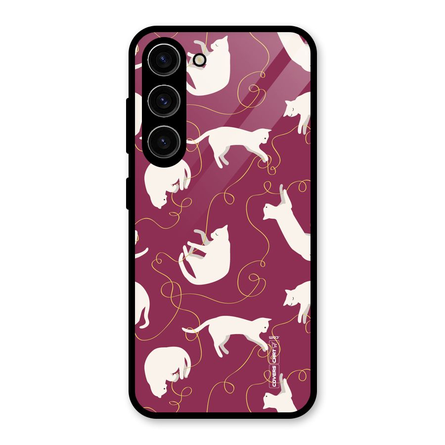 Lazy Kitty Glass Back Case for Galaxy S23