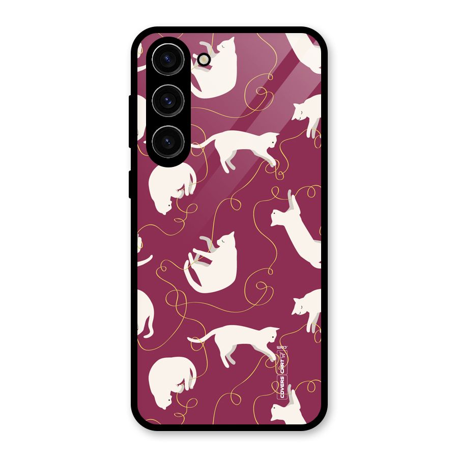 Lazy Kitty Glass Back Case for Galaxy S23 Plus