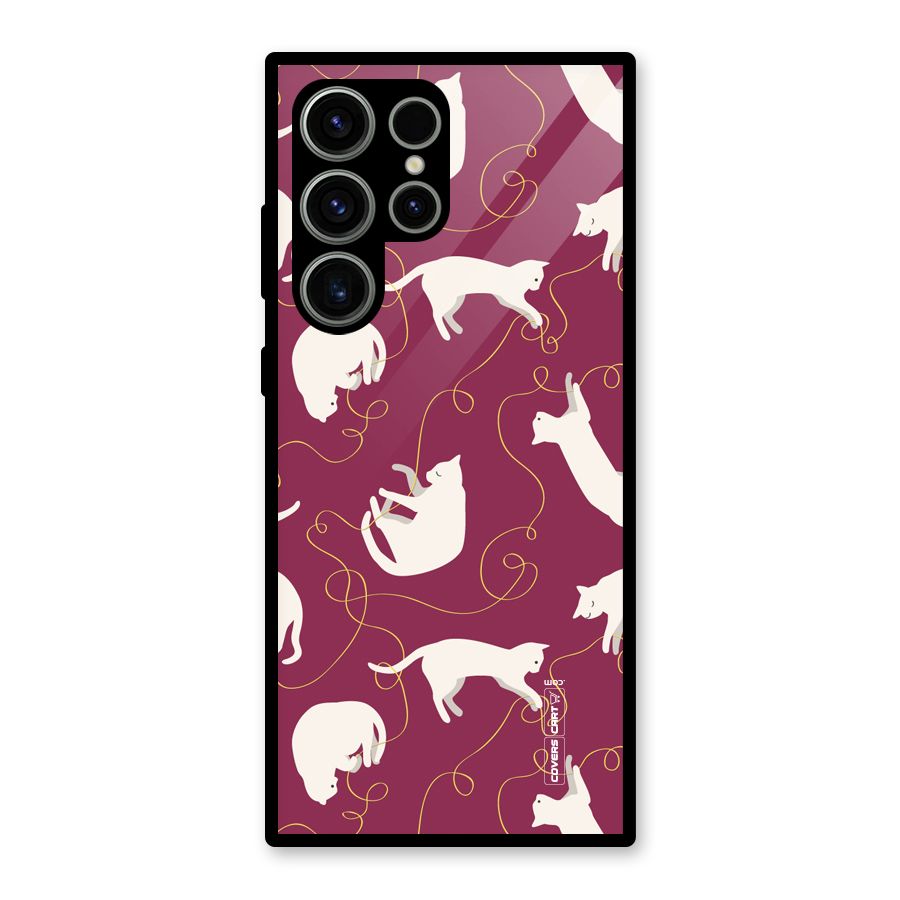 Lazy Kitty Glass Back Case for Galaxy S23 Ultra
