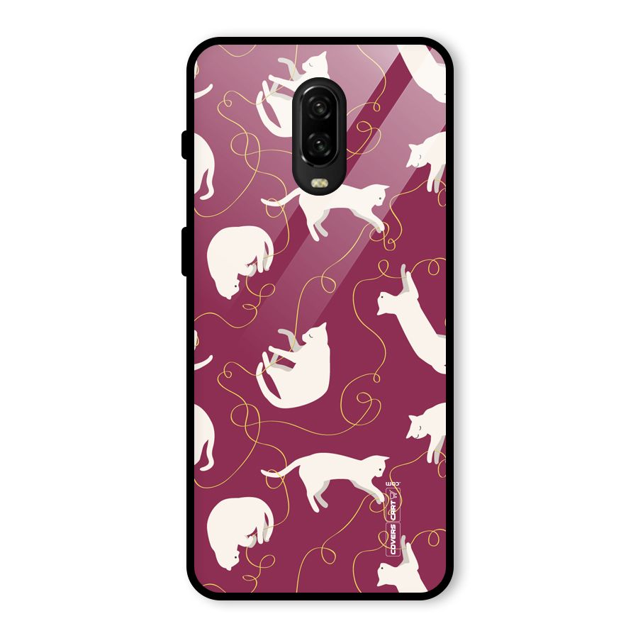 Lazy Kitty Glass Back Case for OnePlus 6T
