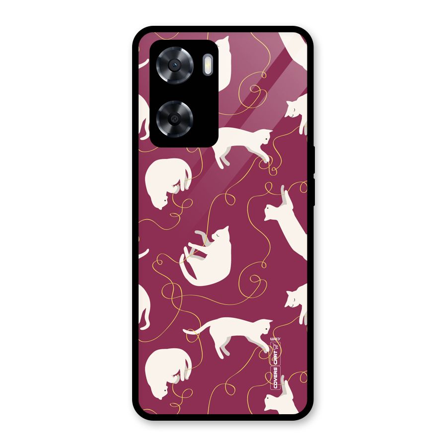 Lazy Kitty Glass Back Case for Oppo A57 2022