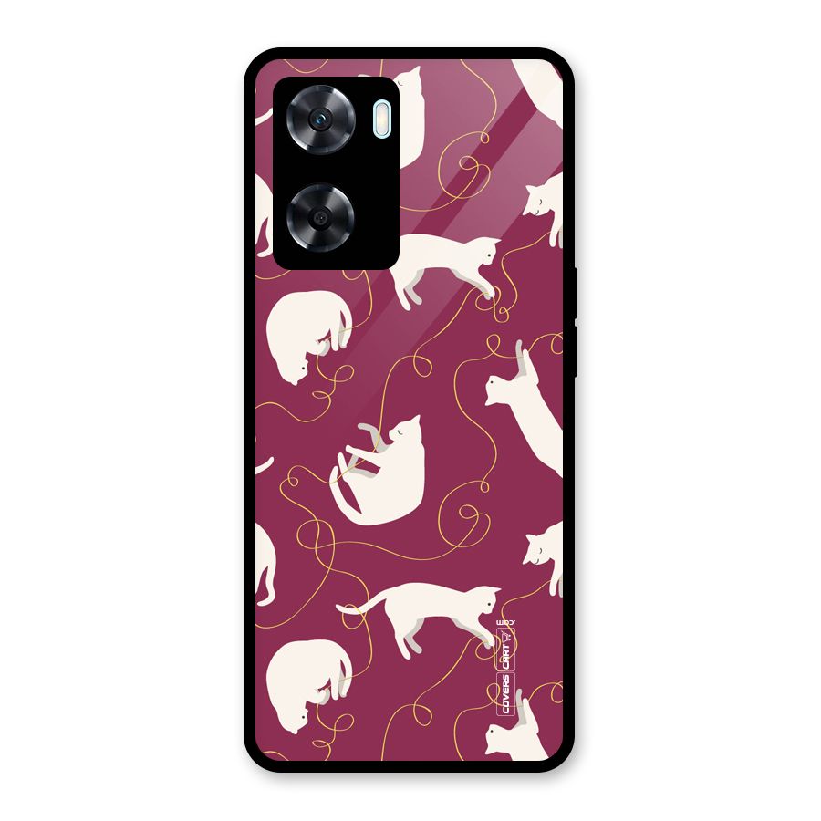 Lazy Kitty Glass Back Case for Oppo A77