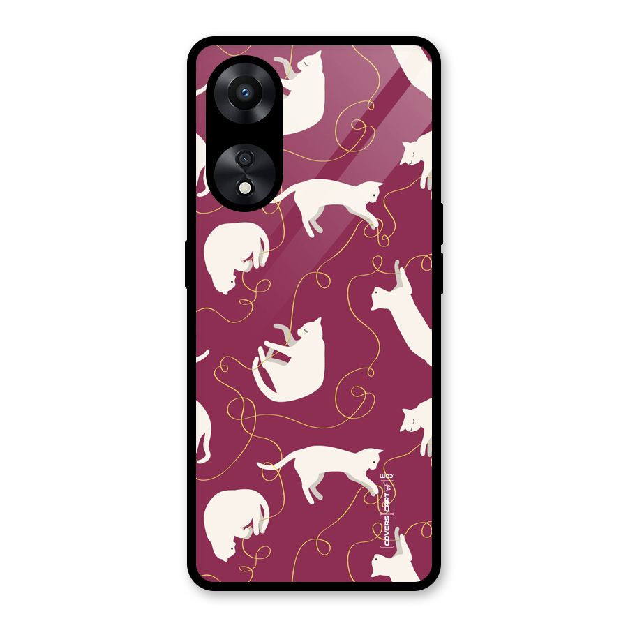 Lazy Kitty Glass Back Case for Oppo A78
