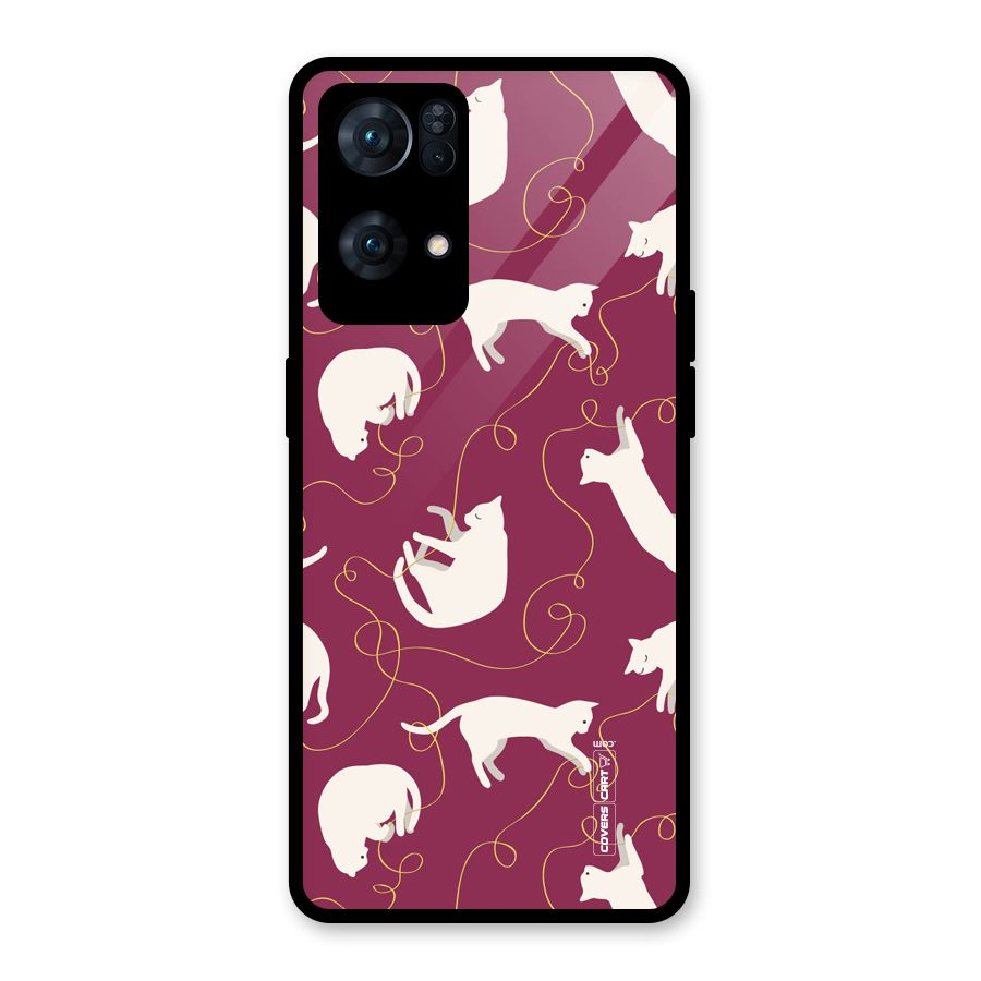 Lazy Kitty Glass Back Case for Oppo Reno7 Pro 5G