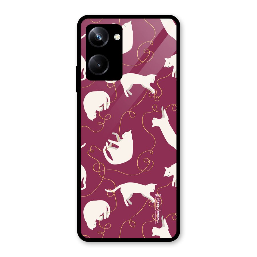 Lazy Kitty Glass Back Case for Realme 10 Pro