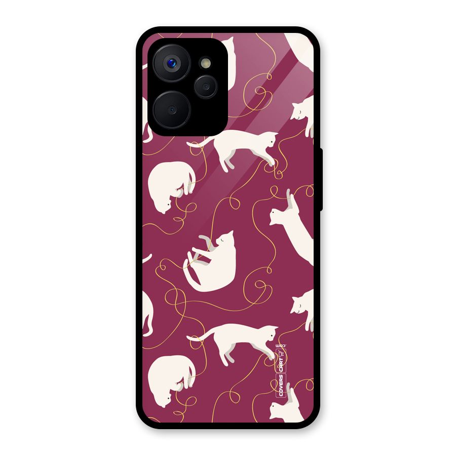 Lazy Kitty Glass Back Case for Realme 9i 5G