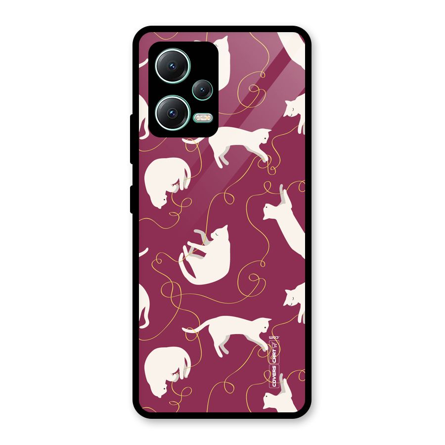 Lazy Kitty Glass Back Case for Redmi Note 12 5G