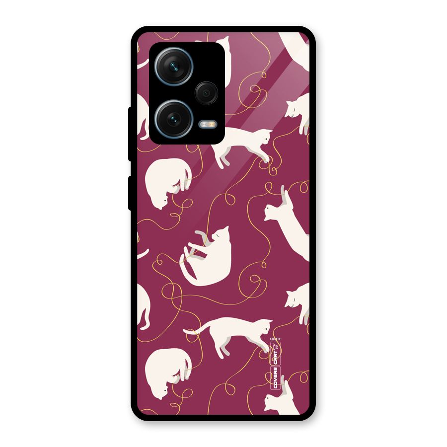 Lazy Kitty Glass Back Case for Redmi Note 12 Pro Plus 5G