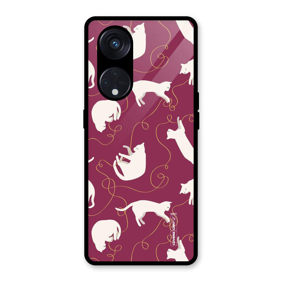 Lazy Kitty Glass Back Case for Reno8 T 5G