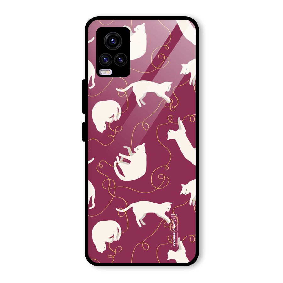 Lazy Kitty Glass Back Case for Vivo V20
