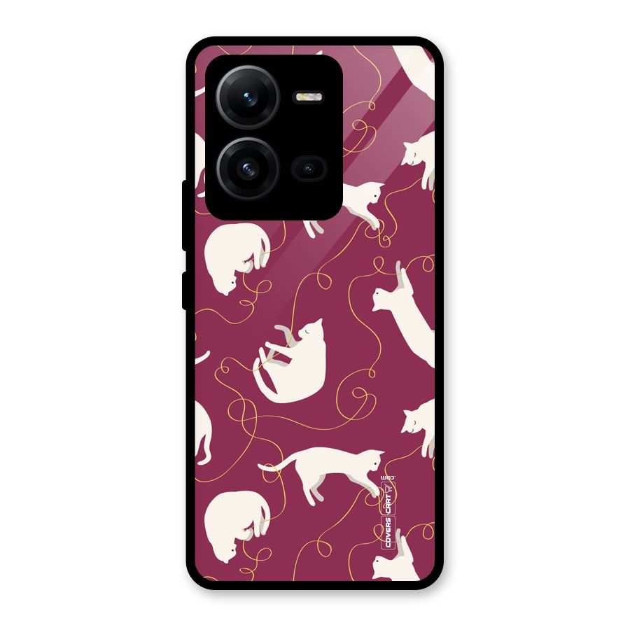Lazy Kitty Glass Back Case for Vivo V25