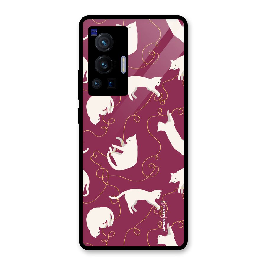 Lazy Kitty Glass Back Case for Vivo X70 Pro