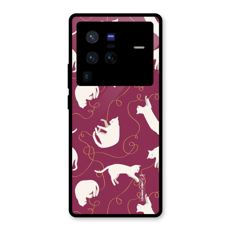 Lazy Kitty Glass Back Case for Vivo X80 Pro