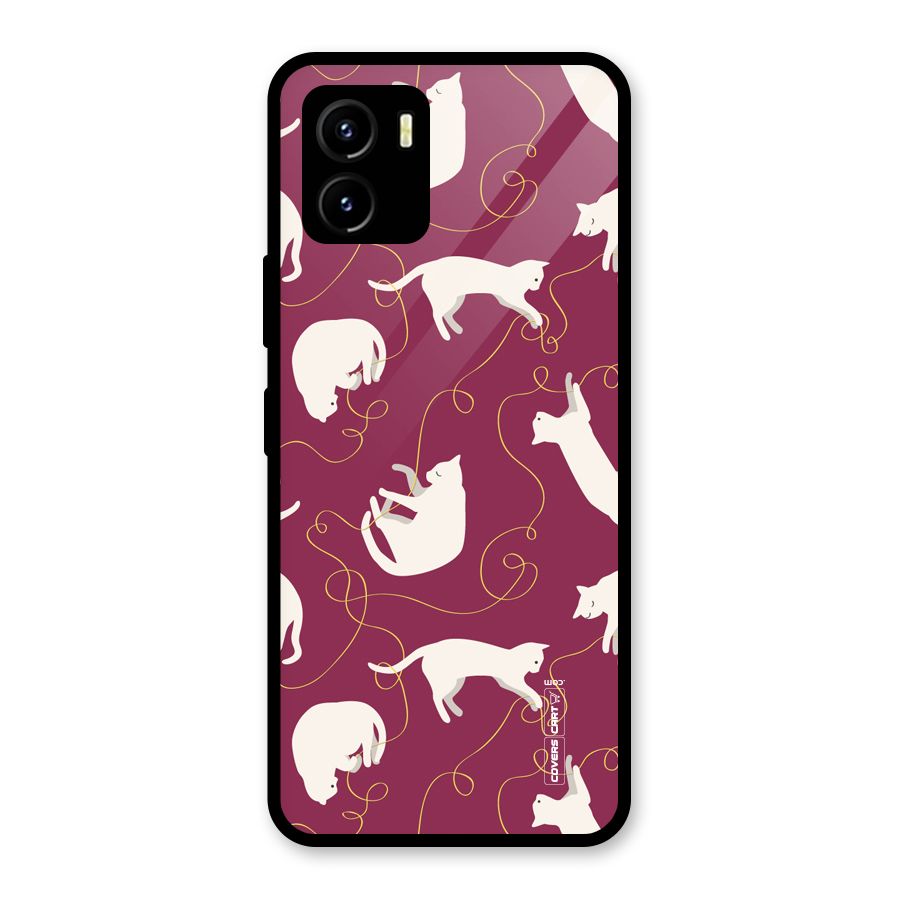 Lazy Kitty Glass Back Case for Vivo Y15s